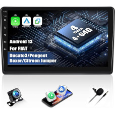 4G+64G CAMECHO Android 13 Autoradio für FIAT Ducato/Peugeot Boxer/Citroen Jumper mit Navi Carplay Android Auto,9-Zoll Bildschirm Doppel Din Autoradio mit Bluetooth RDS 32EQ DSP Mirror Link