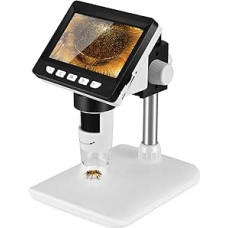 Microscope for Kids, 4.3 Inch Professional LCD Microscope, Portable HD Microscope with 50-1000X Magnification, 8 Adjustable LED Lights, Compatible with PC, Windows MacOS