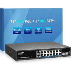 16 2,5G 2 prievadų 2 prievadai 10G SFP+ Ethernet komutatorius, NICGIGA 18 prievadų 2,5Gbit tinklo komutatorius, nevaldomas, 