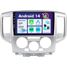 SXAUTO Android 14 Car Radio for Nissan NV200 (2014-2018) - Wireless CarPlay Android Car - 4G + 64G - Camera + Mic - DAB Steering Wheel Control Dual-Band WiFi 360 Cam Bluetooth - 2 DIN IPS 9 Inch