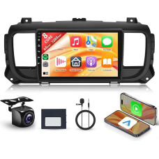 8 Cores 6+128G Wireless Carplay Android Car Radio for Citroen Jumpy 3/Peugeot Expert/Toyota Proace 2016-2021 9 Inch Touchscreen Radio with Android Car Mirror Link Bluetooth FM/RDS/EQ/DSP WiFi GPS