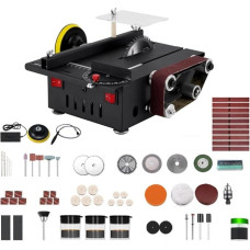 Mini stalo pjūklo rinkinys, 2 in 1 diržinis šlifuoklis Nešiojamas daugiafunkcinis 30 mm gylio stalinis šlifuoklis 