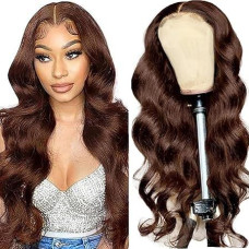 Perukas Žmogaus plaukų perukas Ilgas tikrų plaukų 5 x 5 nėrinių perukas Tikrų plaukų perukas Šokolado rudos spalvos perukas Moterų perukas Banguotų plaukų spalva Ilgi perukai Žmogaus plaukų perukas moteriai 34 colių