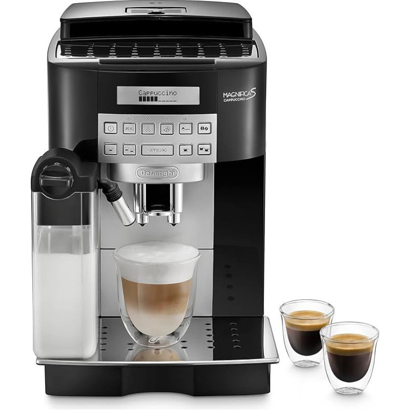 DeLonghi ECAM 22.360.B Kaffee-Vollautomat (1,8 litro, 15 barų, 1450 Watt, Milchbehälter) schwarz