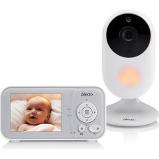 Alecto DVM2028 - Baby Monitor with Camera and 2.8 Inch Screen - Night Vision, Temperature Display and up to 19 Hours Standby Time - White/Grey