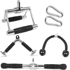 5 Billion Triceps Cable Pull Down Press Weight Machine Accessories V-Handle with Rotation Triceps Trainer Triceps Bar Cable Pull Fitness Set Made of Steel