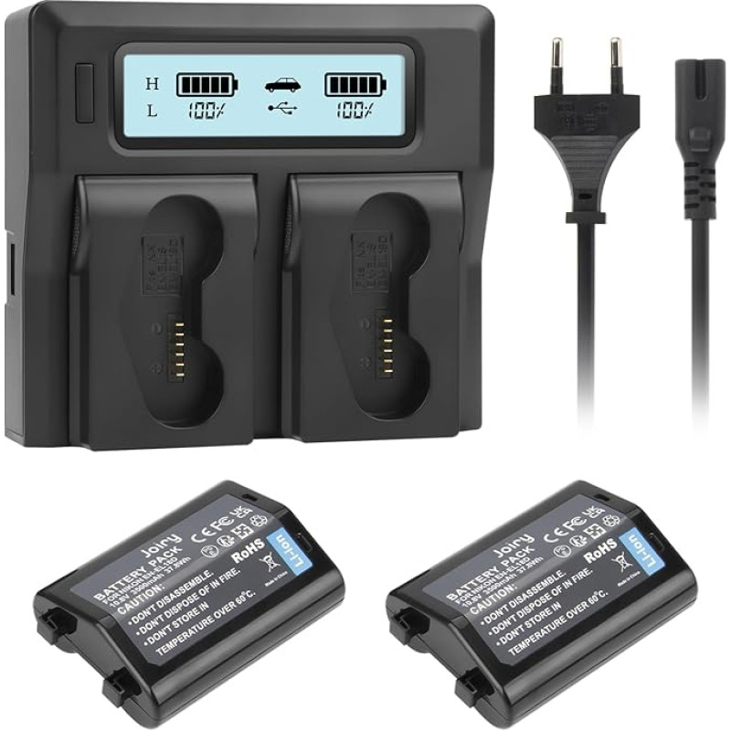 Joiry 2x EN-EL18 EN-EL18D atsarginė baterija ir dvigubas įkroviklis, skirti Nikon D4, D4S, D5, D6, Z9, D800, D850, MB-D17, MB-D18