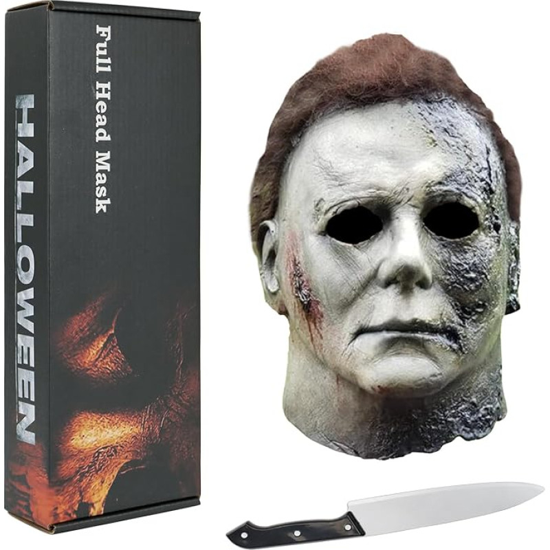 Xambop Michael Myers kaukė Pilna galvos siaubo juoda latekso kaukė kostiumas rekvizitai