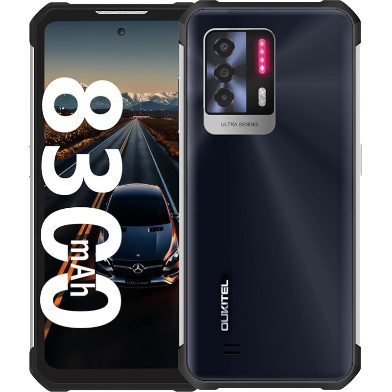 OUKITEL WP17 lauko išmanusis telefonas 2022 atnaujinta versija, 8300 mAh lauko mobilusis telefonas 128 GB + 8 GB, 90 Hz 6,78 colių FHD+ ekranas, 