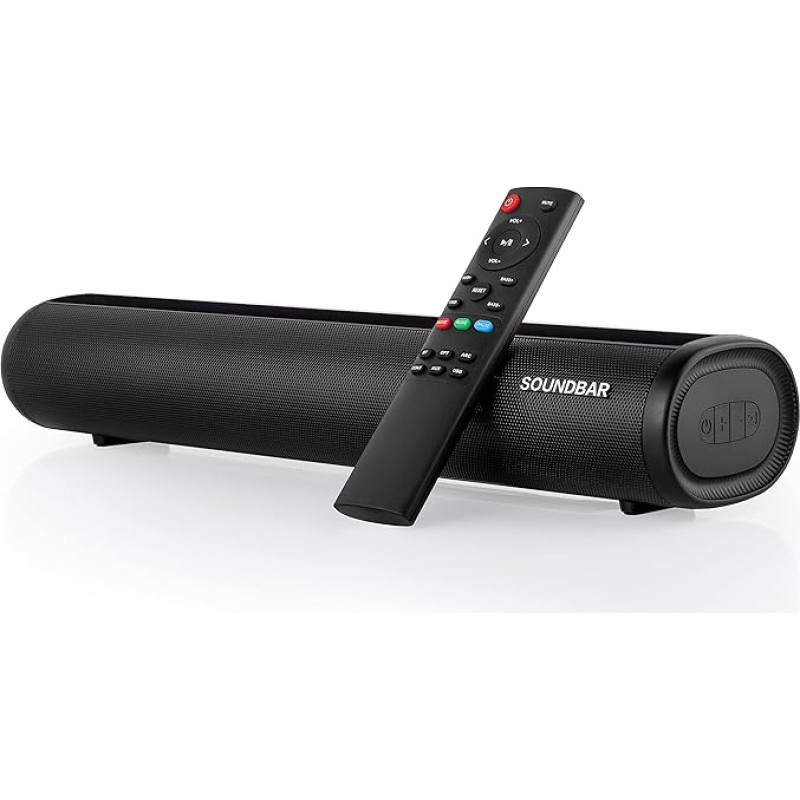 TKMARS Soundbar for TV Devices, Mini Soundbar TV with 2.0 Channels, 5.0 Speakers, 3 Equalizer Modes, Wireless 30 W Bluetooth Soundbar for Optical/Auxional/USB Port/Bluetooth/AUX/HDIM