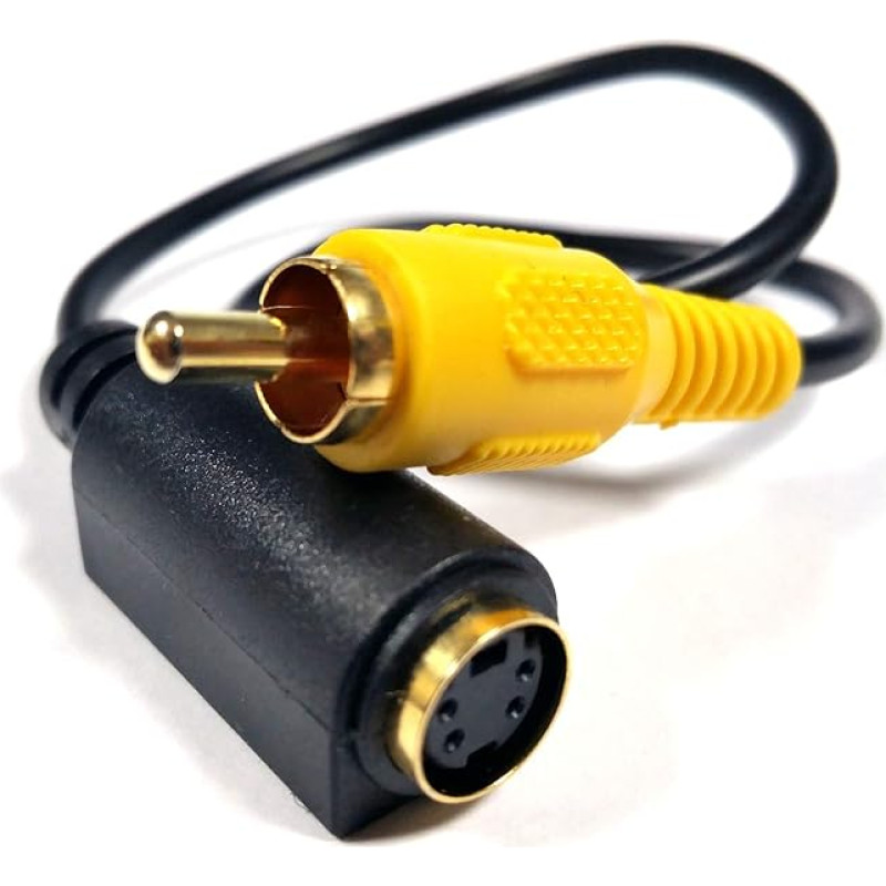 *GOLD* S-Video/VHS Female to RCA Male Yellow Video Composite Adapter Cable - (OEM Packaged, No Retail Packaging)