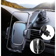 joyroom Mobile Phone Holder Car Magnetic Cable Clip Mobile Phone Holder Suction Cup & Ventilation 360° Rotatable Scratch Protection Car for iPhone 14/13/12 Pro Max Mini, Samsung, Xiaomi