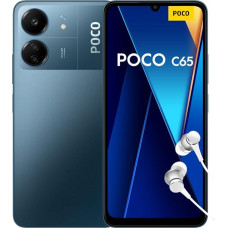 Xiaomi Poco C65 Smartphone + Headphones, 6 + 128 GB Mobile Phone without Contract, 6.74 Inch 90 Hz Display, 5000 mAh, 18 W Fast Charge, 50 MP AI Triple Camera, Blue