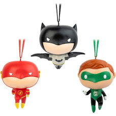 Grupo Erik Christmas Tree Decoration Figures Set DC Comics The Batman, Flash and Green Lantern - 3 Christmas Pendants Christmas Tree Decoration Figures Official DC Comics Merchandise