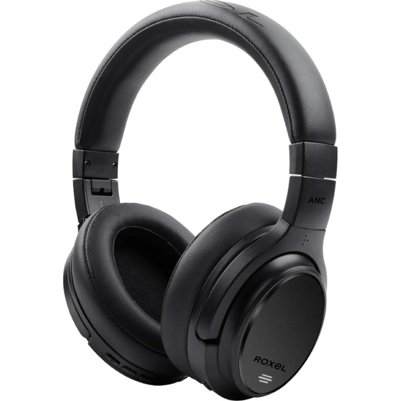 Roxel HD-NC60 Foldable Wireless Over-Ear Headphones with Active Noise Cancellation, BT Compatible with Android and iOS Devices, Answer Incoming Calls with Built-in Microphone