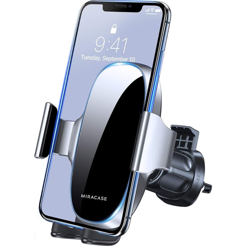 Miracase Mobile Phone Holder Car Mobile Phone Holder for Car Ventilation Universal Car Smartphone Holder for iPhone 15 Pro Max/ 14/13/ 12/11/ SE/XS/XR/X/ 8/7/ Samsung/Huawei/Xiaomi etc. Silver