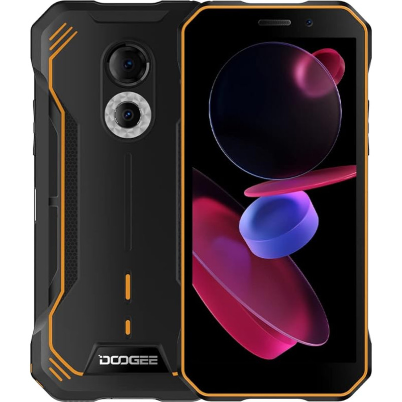 DOOGEE Android 12 Outdoor Smartphone Without Contract S51, Octa Core 4GB + 64GB, Dual SIM + SD (3 Card Slots), IP68 Robust Mobile Phone Waterproof, 6.0 Inch HD+ Gorilla Glass, 12MP Dual Camera NFC