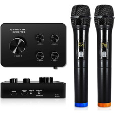 Sound Town Wireless Microphone Karaoke Mixer System, Supports HDMI ARC, Optical (Toslink), Smart TV, Media Box, PC, Bluetooth, Soundbar, Receiver, AUX (SWM15-PROS)