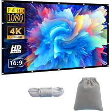 VERCORKIN Large Projector Screen 250 Inches, Outdoor/16:9/Thick Canvas Material/160° Viewing View/Foldable, Includes Mounting Cord and Storage Bag (250 Inch Double-Sided White)