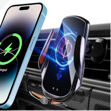 15 W Car Mobile Phone Holder with Charging Function, Automatic Clamping Qi Inductive Charging Station Car Charger Accessories Fast Wireless Charger Car for iPhone 15/14/13/12, Galaxy 24/23/23 etc