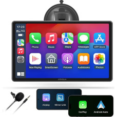 APHQUA Carplay Screen for Car, 9 Inch Wireless A-pple Carplay and Android Car Radio Portable Car Play Touch Screen with GPS Navigation/Mirror Link/Bluetooth/FM/AUX/USB (A98RC)