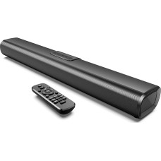 EnjoyNest Soundbar for TV, 24 Inch Smart TV Soundbar, 80W Bluetooth Home Audio Speaker with Bass & Surround Sound, PC Computer Soundbar with AUX/HDMI/Optical/USB Wall Mounting, 3EQs Remote Control