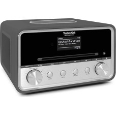 TechniSat DIGITRADIO 586 DAB+ Hybrid Radio (Internet Radio, FM, Bluetooth, Spotify, Wireless Charging, App Control, OLED Display, USB, CD, MP3, AUX, 20 W, Compact System, Remote Control) Anthracite