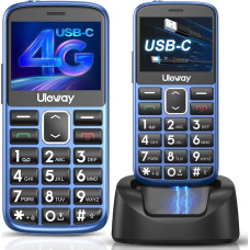 uleway 4G Senior Mobile Phone without Contract, Seniors Retirees Mobile Phone with Large Buttons, SOS Function, Easy to Use Large Button Mobile Phone with USB-C, Charging Station, 2.4 Inch LCD, Nano