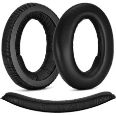 Defean - Ear pads and headband for Sennheiser PC350 HD380 Pro headphones, ear pads, shock protection, shells, foam (protein leather ear pads + headband)