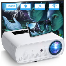 HOPVISION Beamer, Full HD 1080P Beamer, Beamer 15000 Lux 5G WiFi Bluetooth, Projektor 4K Unterstützt, Heimkino Video Kompatibel mit Home/Outdoor, TV Stick, HDMI,USB, X-Box, iOS/Android