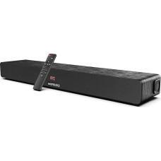 MEREDO Soundbar with Integrated Subwoofer All-in-One 150 W Wooden Soundbar for TV Devices 2.1 Channel ARC/Optical/Aux/BT 5.0 with 5 EQ Modes Home Cinema 71 cm