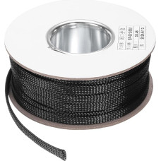 sourcing map 30 m – 0,9 cm erweiterbare geflochtene Kabelhülse, PET-Kabel-Management, Kabelschutz, Drahtwickel-Webstuhlschlauch für TV, Computer, Audio, Büro, Heimgeräte, Schwarz