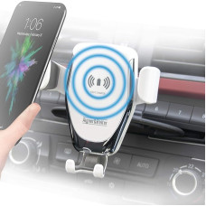 Car Mobile Phone Holder with Charging Function for CD Slot | Car Mobile Phone Holder with Induction Wireless Charger for CD Player | Compatible with All Smartphones with Qi Standard