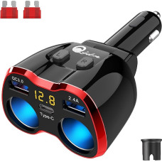 USB C Car Charger Cigarette Lighter Splitter Adapter Splitter