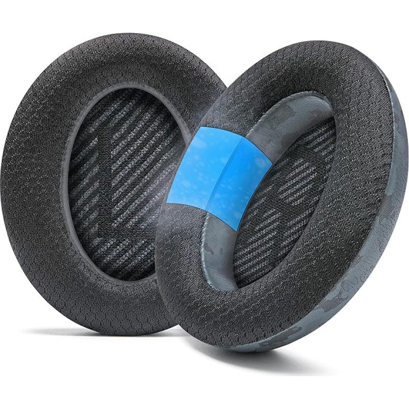 WC Freeze QC35 - Cooling Gel Ear Pads for Bose QC35 and QC35ii (QuietComfort 35) Headphones and More | Breathable Sports Fabric, Cooling Gel, Extra Thick and Cooler Longer | Black Camo