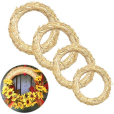 Straw Wreaths, Decorative Wreath, Straw Romans, Flower Wreath, Decorative Door Wreath, Blank Made of Straw, Natural Wreath for Home Accessory, Wall and Floor (Diameter 15 cm/2.5 cm, Diameter 20 cm/3