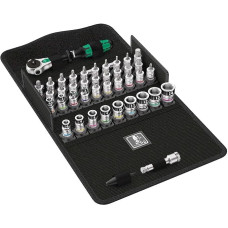 Wera 05003755001 8100 SA-in All-in Zyklop greitaeigių reketų rinkinys, juodas/chromas/žalias, 1/4 colio