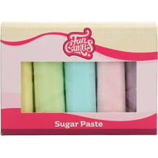 FunCakes Fondant Multipack Pastels - Easy to use, smooth, flexible, soft and pliable, perfect for decorating cakes, halal, kosher and gluten free. 5 colours, 5 x 100g