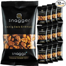 1200 g Sweet Salty Roasted Honey Peanuts by SNAGGER - GamerSnack Honey Salt Peanut with Roasted and Salted Peanuts / Nuts Peanuts Salted, Peanuts Roasted and Salted / snaggz+
