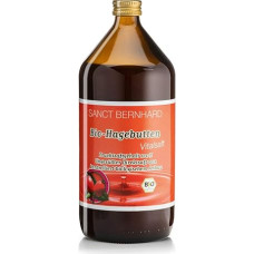 Sanct Bernhard Organic Rosehip Vital Juice, Unsweetened, Direct Juice from Controlled Organic Cultivation, 1 Litre Glass Bottle