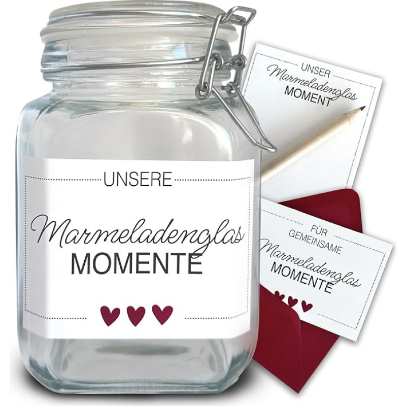 MILINDO Mūsų laimės uogienės stiklainis akimirkos - dovana žmonai, vyrui, poroms, įsimylėjėliams, tėvams, seneliams, draugams, vestuvių poroms kaip Valentino dienos dovana, jubiliejaus dovana