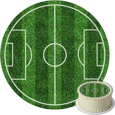 J&M DECO Edible Cake Topper – Cake Topper Birthday – Football Cake Decoration – Birthday Cake Decoration Made of Fondant – Round 20 cm – Edible Paper Cake Decoration – Football Cake Decoration