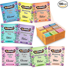 Arbatos asortimento dėžutė 9 skirtingos sveikatingumo arbatos rūšys (be cukraus ir glitimo) - arbatos dėžutės dovanų rinkinys su detoksikuojančia arbata, atpalaiduojančia arbata, atstatančia arbata - žolelių arbata ir vaisių arbatos maišelių mišinys