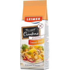 LEIMER Croutons Sweet Chili 75 g be glitimo - švelniai skrudintos baltos duonos be glitimo su geriausiais pipirais ir čili prieskoniais - vegetariškos, be glitimo (1 x 75 g)
