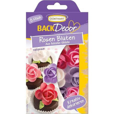 Günthart BackDecor Rose Petals in Pink, Purple and White | Made from the Finest Wafer | for Cakes and CupCakes