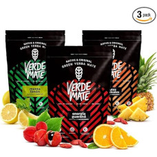 Verde Mate Mate Tea Set 3 x 400 g - Frutos Tropicales, Energia Guarana, Menta Lime