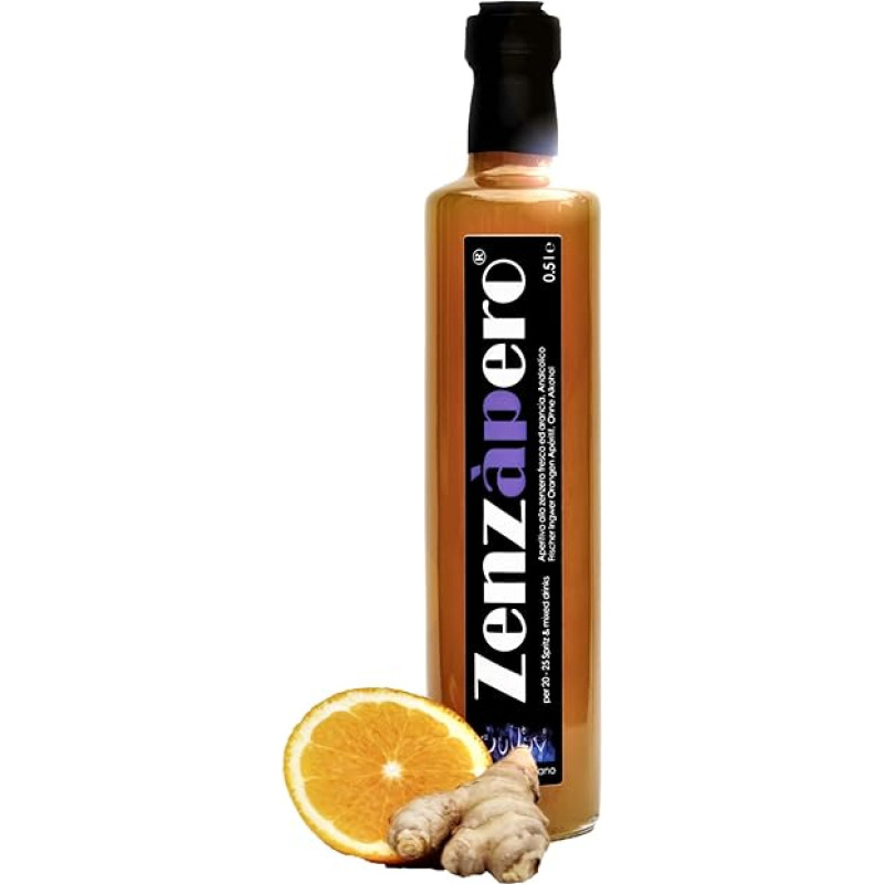 Zenzàpero Handmade Ginger Syrup from Italy Non-Alcoholic Ginger Orange Aperitif (1 Litre)