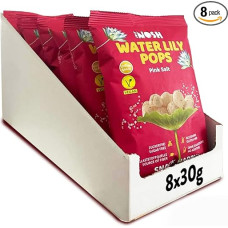 Just Nosh - Water Lily Pops - Pink Salt - Free from Allergens, No Sugar - Nibbling Fun for the Whole Family