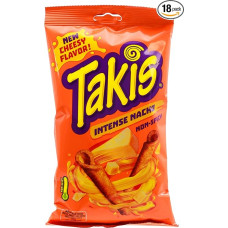 Takis Intense Nacho New Ceesy Flavor Non-Spicy Pack of 18 (18 x 100 g)