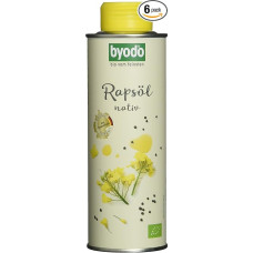 Byodo Organic Rapeseed Oil Nativ - Pack of 6 (6 x 250 ml) | Organic Quality | Vegan | Cold Pressed | Ideal for Cold Dishes and Marinades